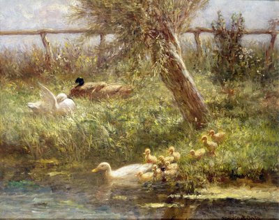 Ducks and ducklings by David Adolph Constant Artz